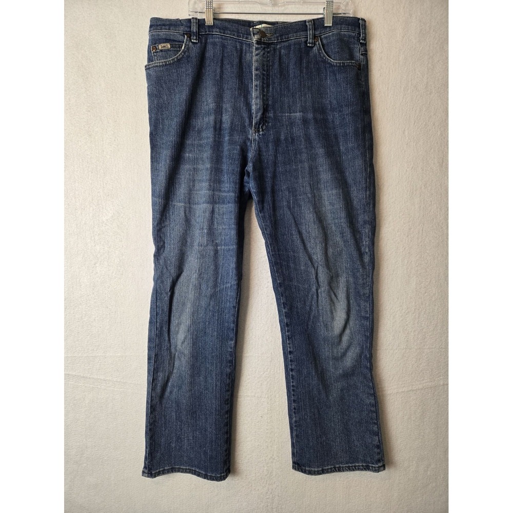 Lee Womens Relaxed Jeans Size 18 Straight Leg‎ Medium Denim